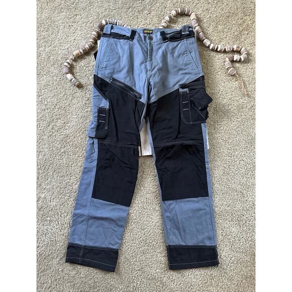 Blaklader Workwear Men's Gray Black Carpenter Utility Double Knee Work Pants - Picture 1 of 10